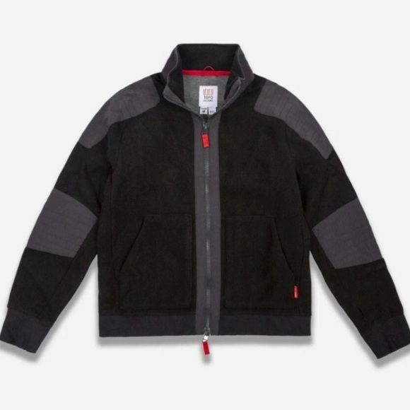 Topo Designs Women’s Black Wool Global Full Zip Moto Style Jacket Sz S